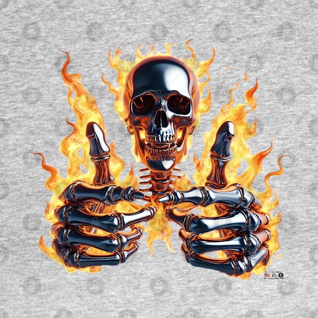 Thumbs Up Flaming Skull by focusln by Darn Doggie Club by focusln